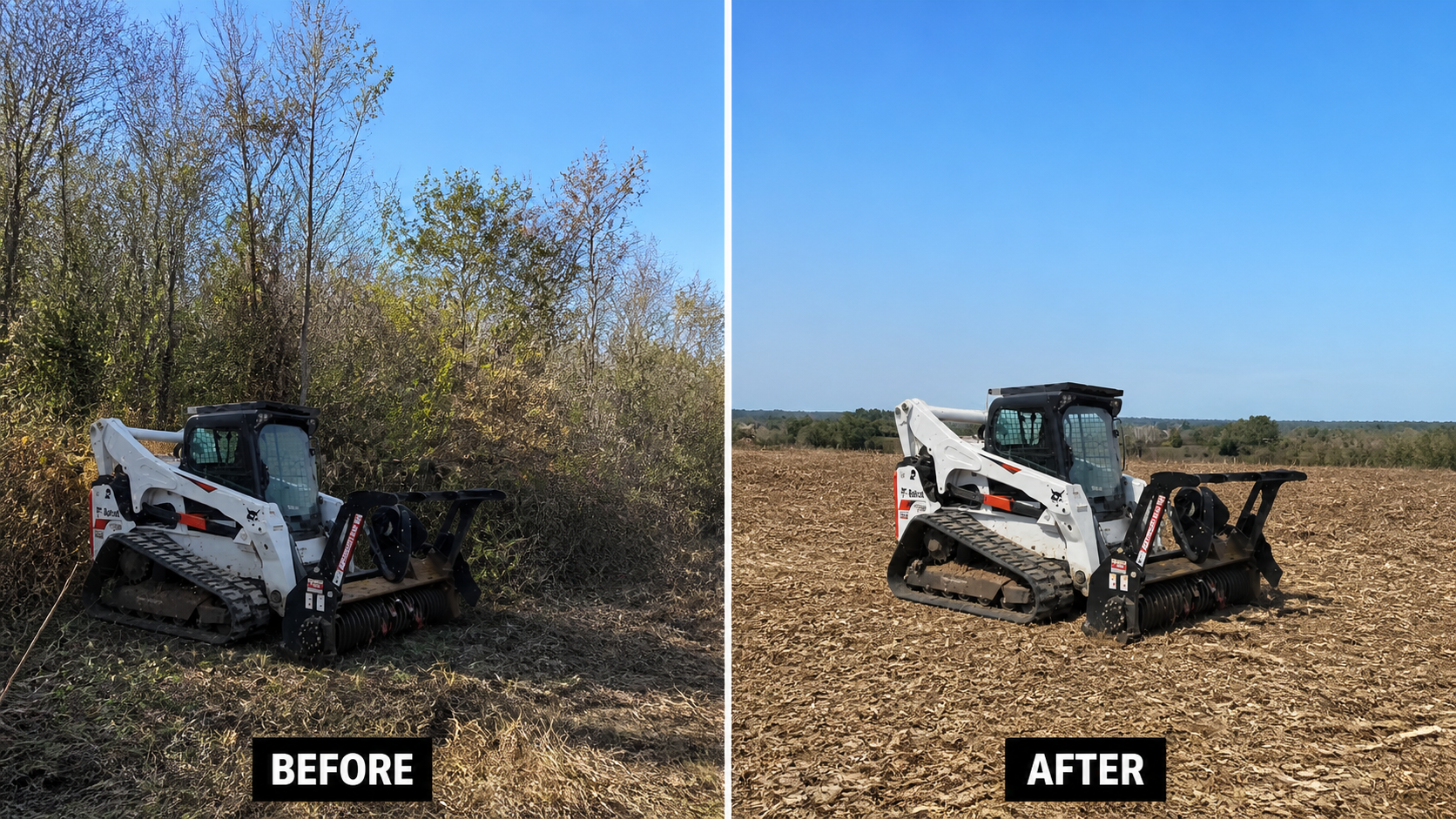 Before and after: field and brush clearing in Maine